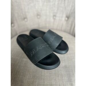 Marcs by Marc Jacobs Womens Black Logo Slide Sandals Size 39 Minimalist Comfort